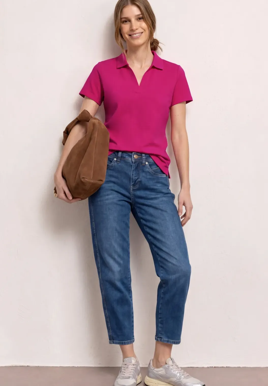 Poloshirt met korte mouwen en gespleten hals