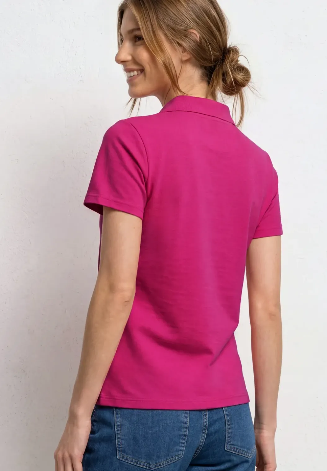 Poloshirt met korte mouwen en gespleten hals