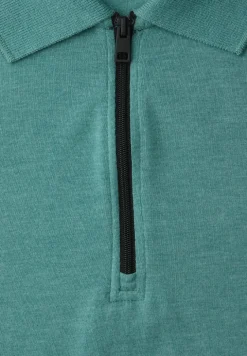 Poloshirt met korte mouwen in een gemêleerde look