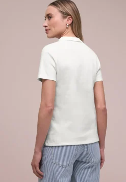 Poloshirt met korte mouwen en geribde structuur