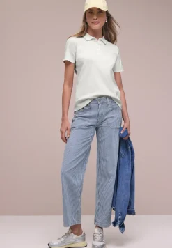 Poloshirt met korte mouwen en geribde structuur