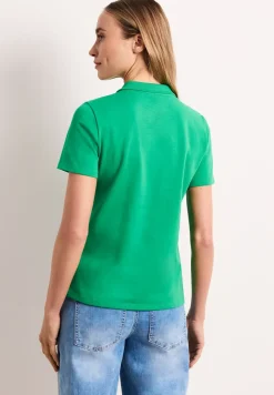 Poloshirt met korte mouwen en geribde structuur