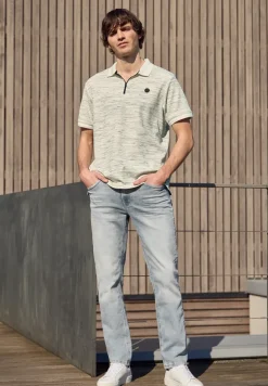 Poloshirt met korte mouwen in space-dye look
