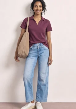 Poloshirt met korte mouwen en gespleten hals