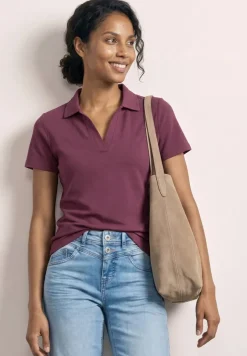 Poloshirt met korte mouwen en gespleten hals
