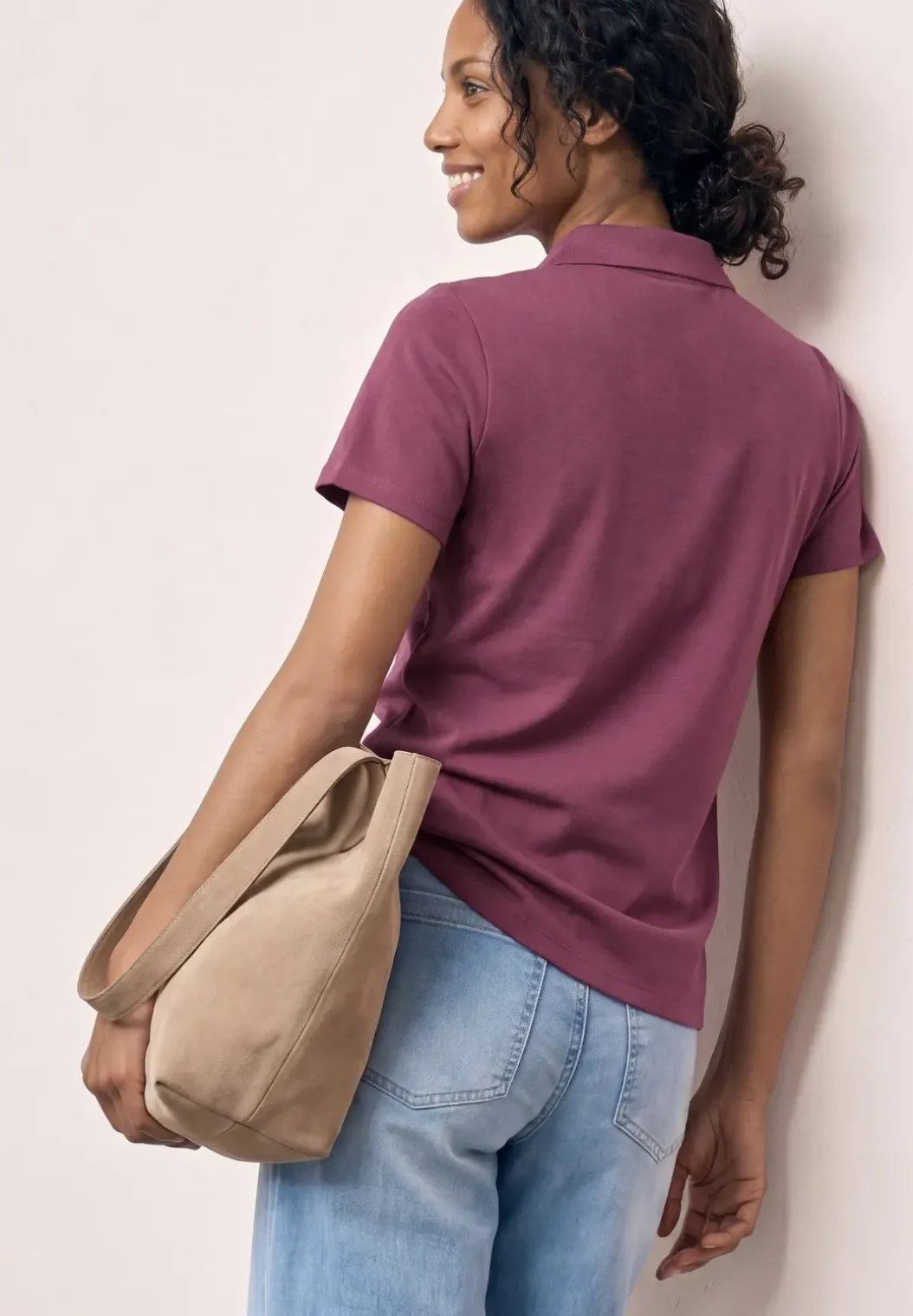 Poloshirt met korte mouwen en gespleten hals