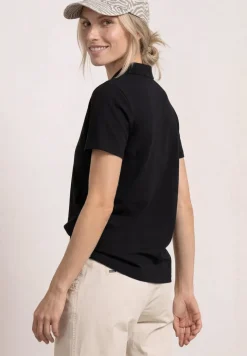 Poloshirt met korte mouwen en geribde structuur