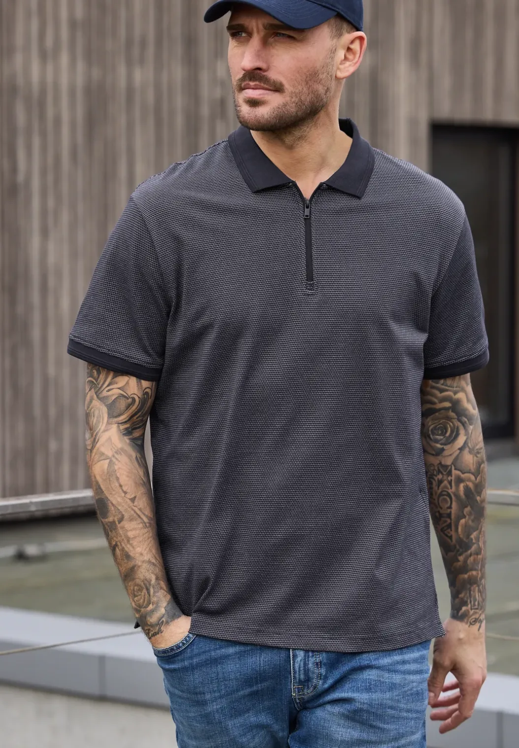 Poloshirt met korte mouwen en rits