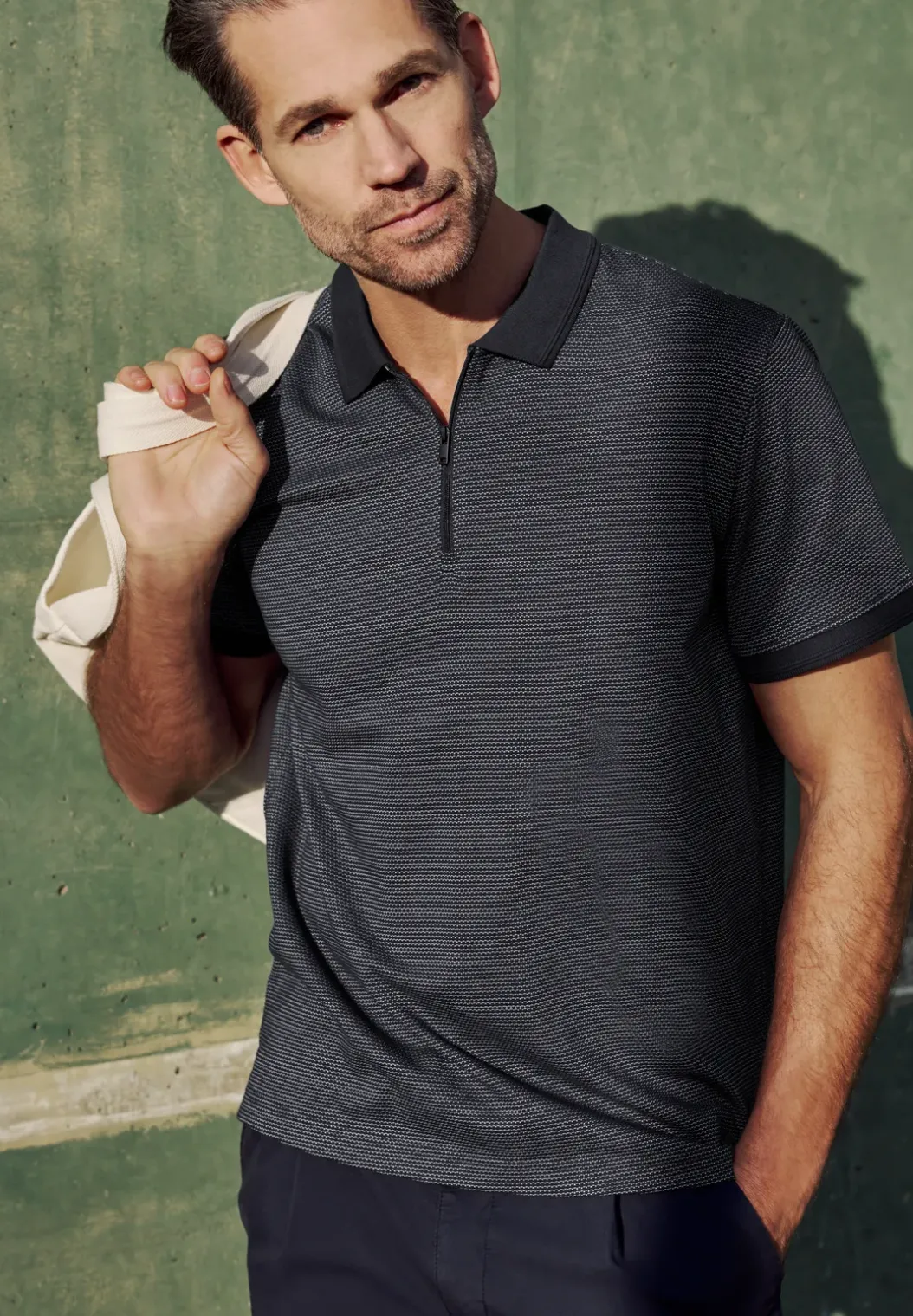 Poloshirt met korte mouwen en rits