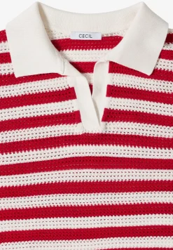 Poloshirt met korte mouwen in gehaakte kwaliteit