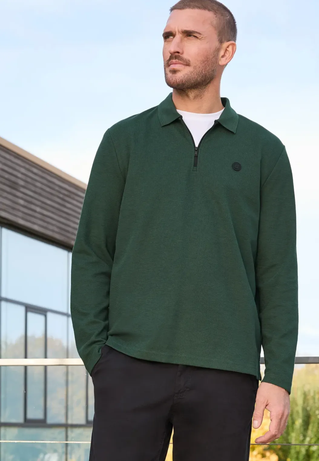 Poloshirt met rits