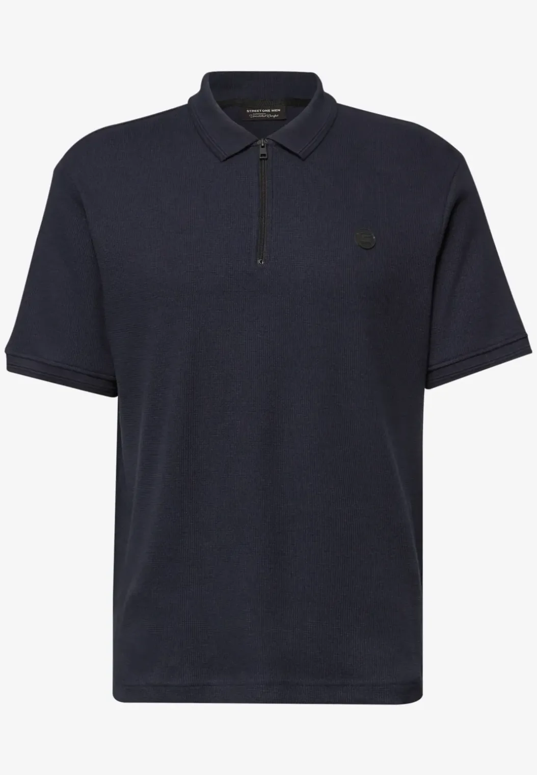 Poloshirt met rits en structuur