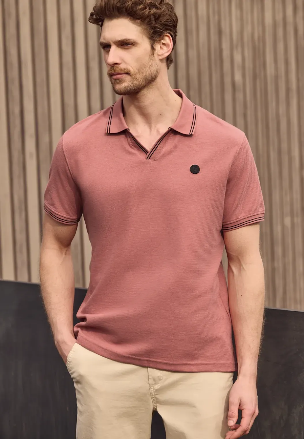 Poloshirt met structuur