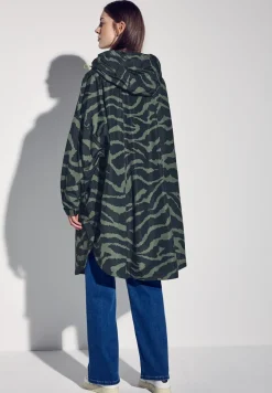Poncho met capuchon en print