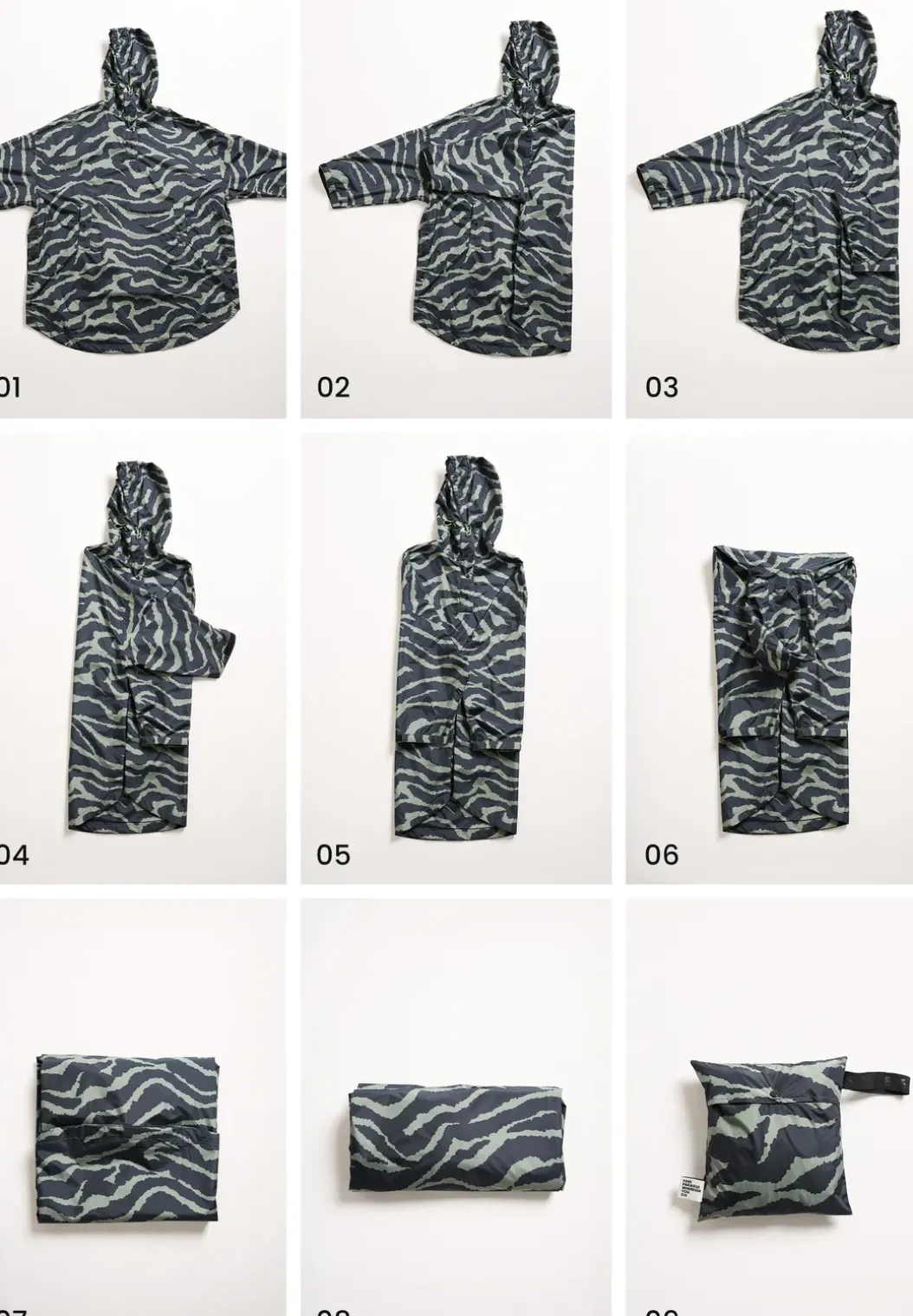Poncho met capuchon en print