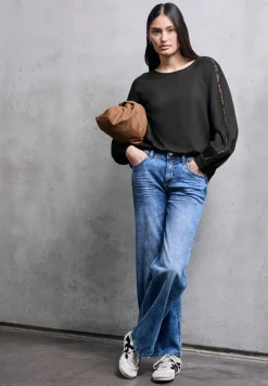 Raglan blouse met getapete details