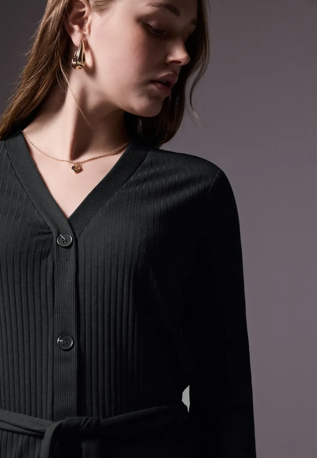 Ribtricot jurk