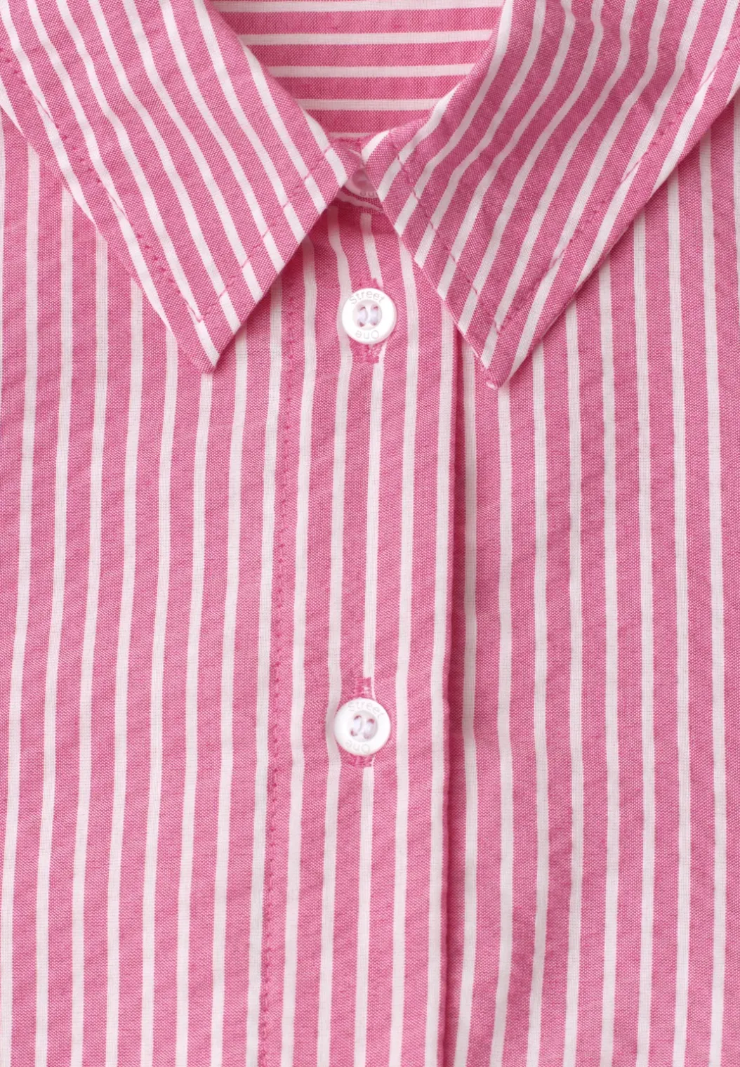 Seersucker blouse met lange mouwen