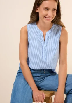 Seersucker blouse top