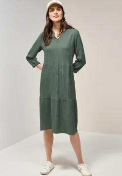 Seersucker jurk met volants