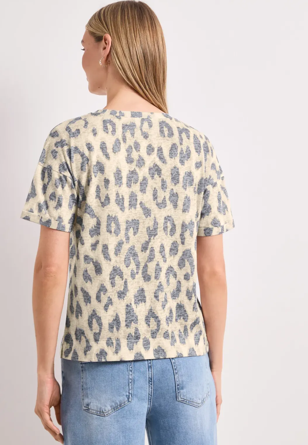 Shirt in burnout-look met leo-opdruk