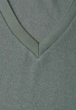 Shirt in gebreide look met V-hals
