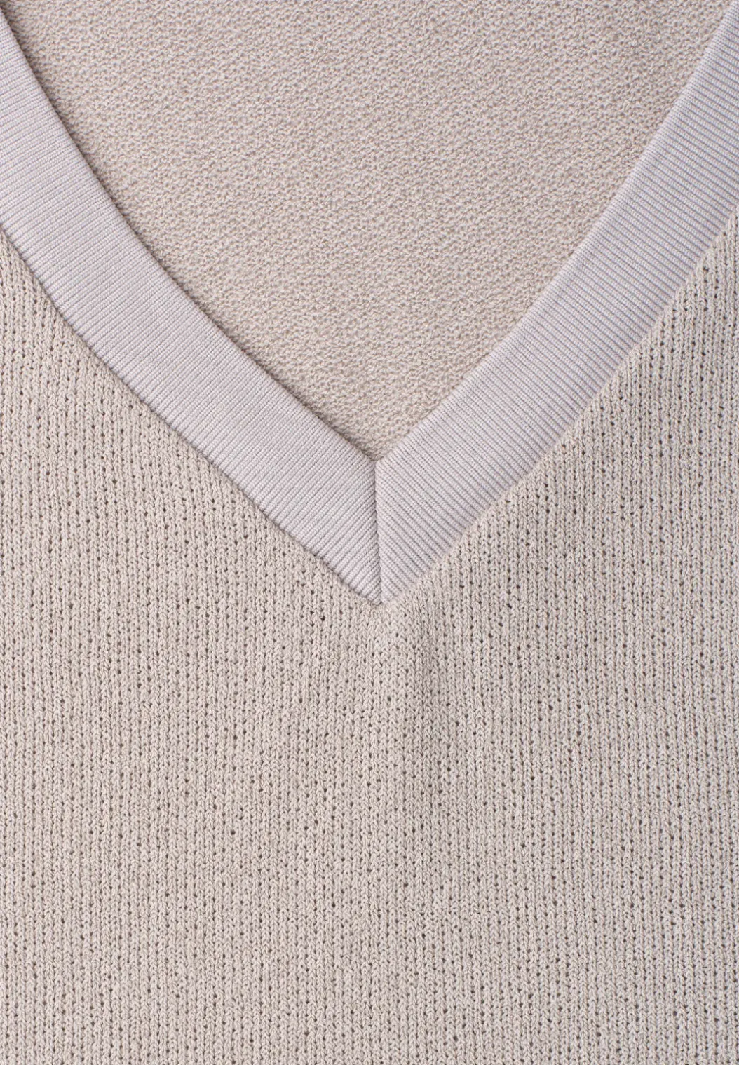 Shirt in gebreide look met V-hals