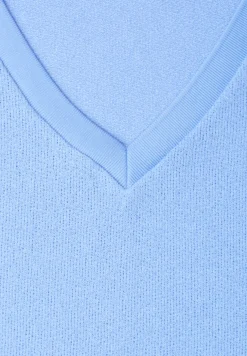 Shirt in gebreide look met V-hals