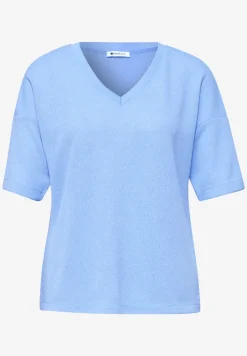 Shirt in gebreide look met V-hals