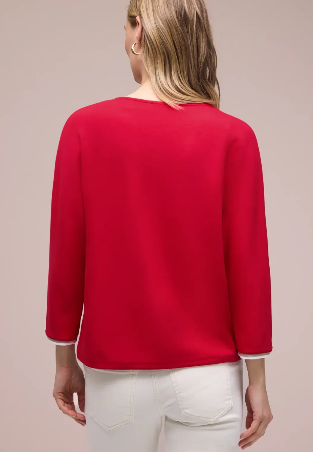 Shirt met 3/4 mouwen en contrasterende details