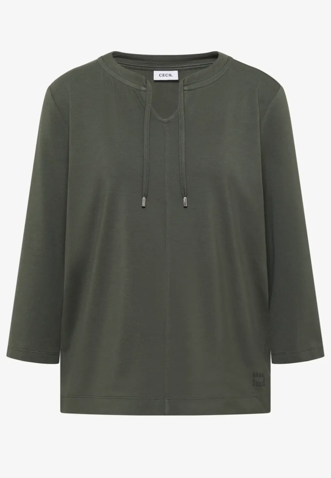 Shirt met 3/4 mouwen en split neck