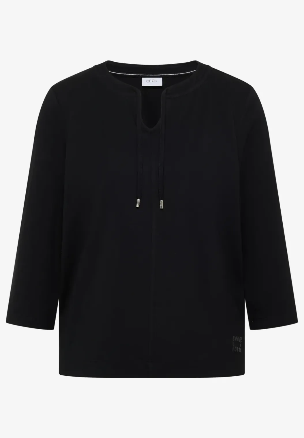 Shirt met 3/4 mouwen en split neck