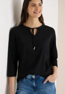 Shirt met 3/4 mouwen en split neck