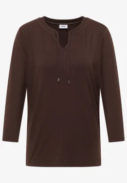 Shirt met 3/4 mouwen en split neck