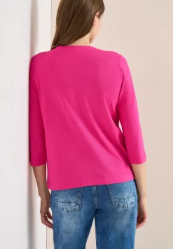 Shirt met 3/4 mouwen en split neck