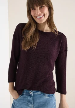 Shirt met 3/4 mouwen in ajourlook