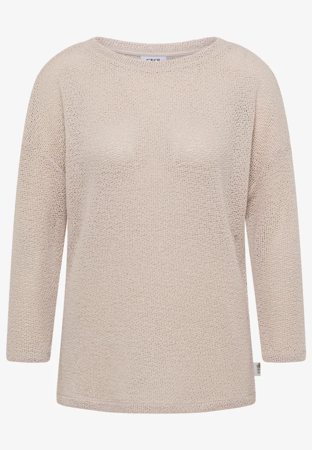 Shirt met 3/4 mouwen in ajourlook
