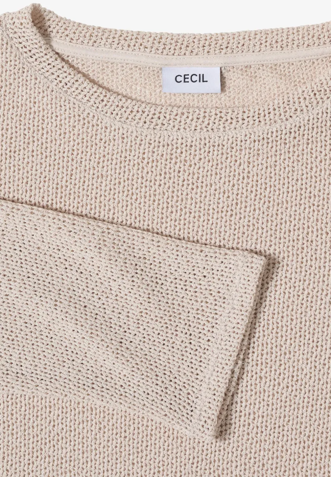 Shirt met 3/4 mouwen in ajourlook