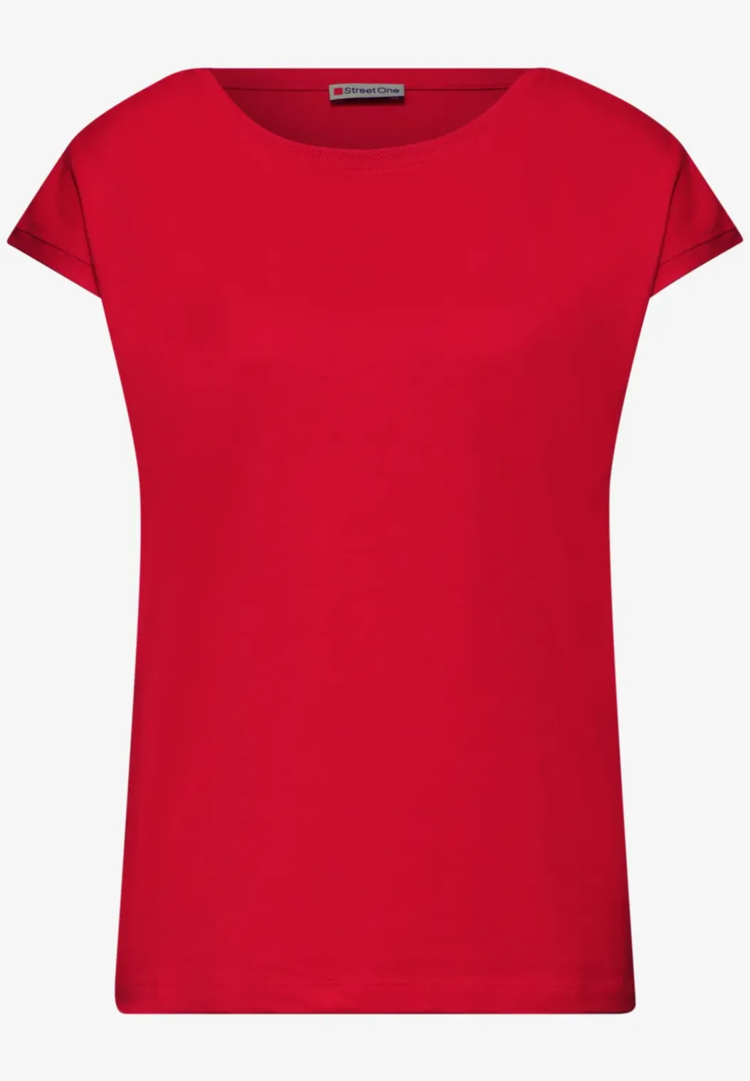 Shirt met boothals en decoratief detail