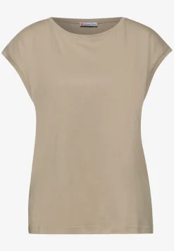 Shirt met boothals en decoratief detail