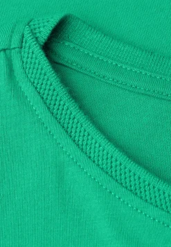 Shirt met boothals en decoratief detail