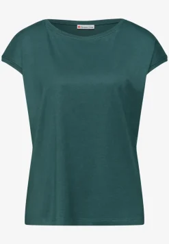 Shirt met boothals en decoratief detail