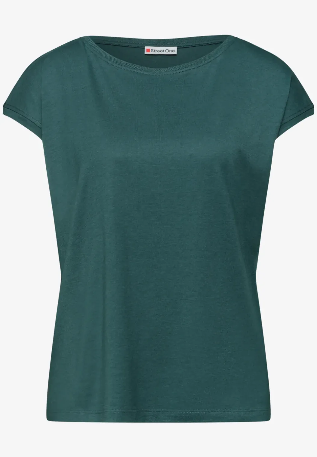 Shirt met boothals en decoratief detail