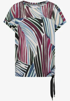 Shirt met boothals en mesh inzet