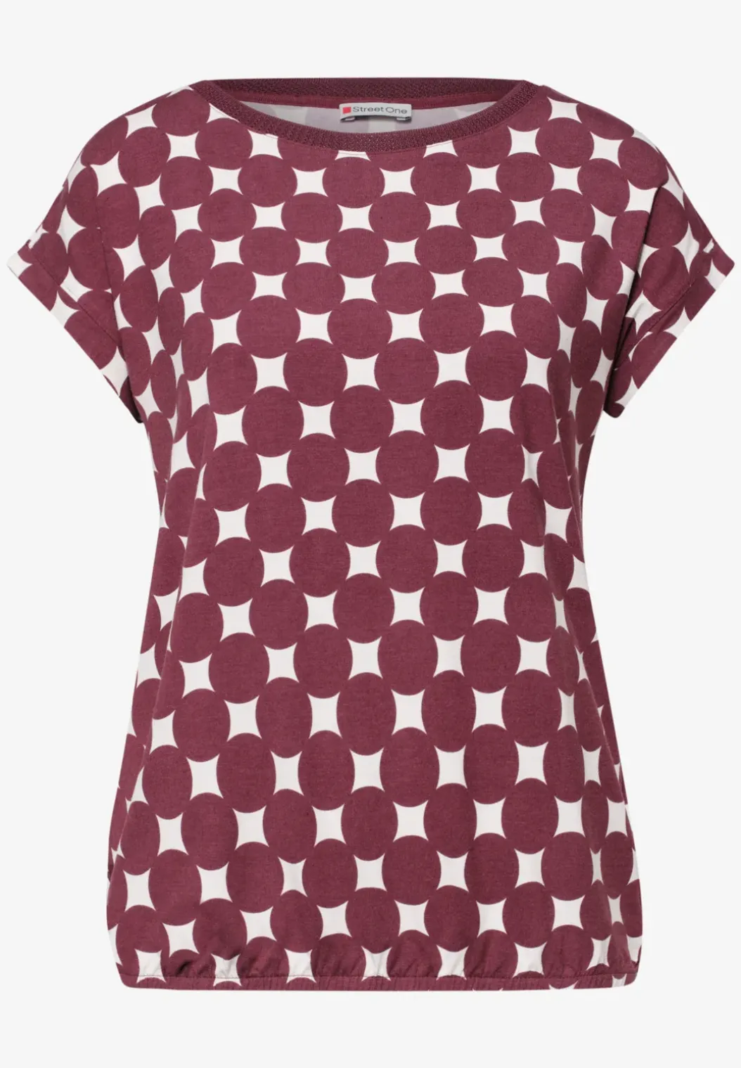 Shirt met boothals en print
