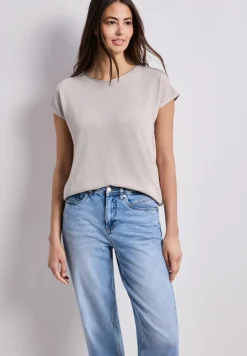 Shirt met boothals en schouderdetails