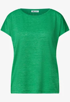 Shirt met boothals en smokdetail