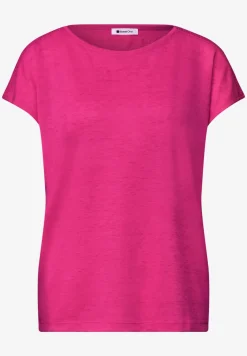 Shirt met boothals en smokdetail