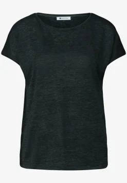 Shirt met boothals en smokdetail