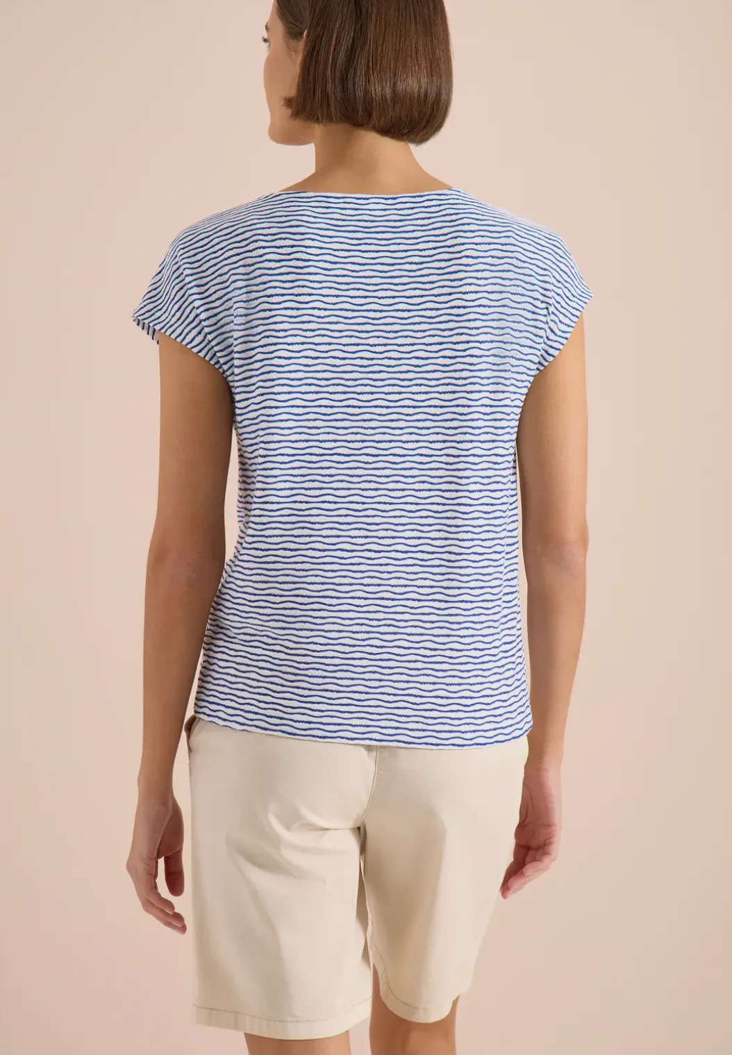 Shirt met boothals en strepen